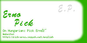 erno pick business card